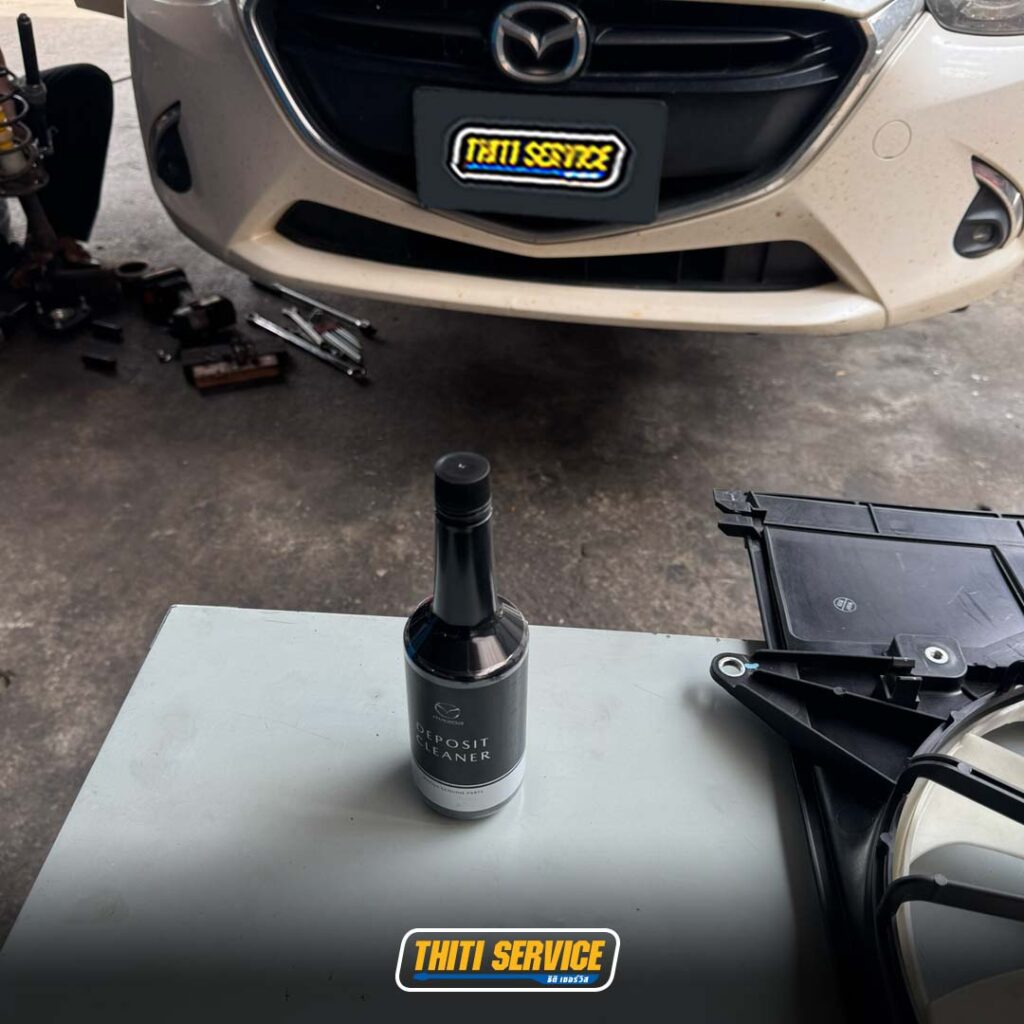 ธิติเซอร์วิส - อู่ซ่อมรถยนต์ กาญจนบุรี-mazda2-เปลี่ยนกรองเบนซินในถัง-ชุดพัดลมหม้อน้ำ-1